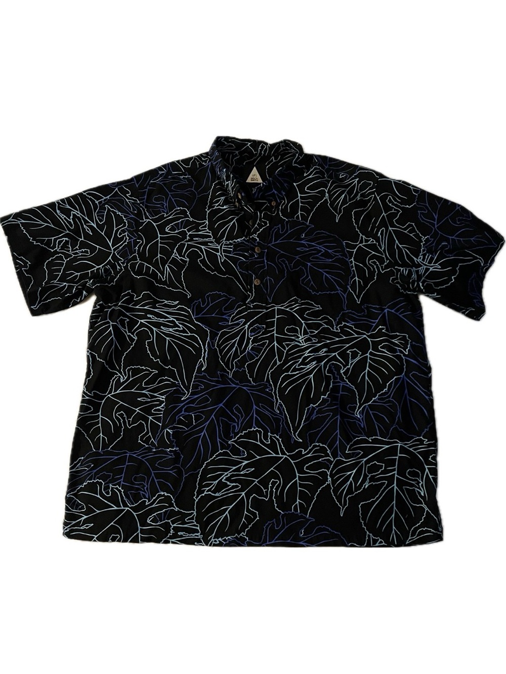 Sig Zane Blue Leaf Print on Black
